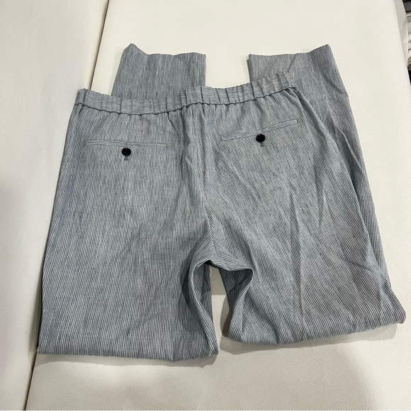 Express Linen Blend Elastic Back Pants Flat Front Blue/White Stripes Sz. 32 X 30 - Picture 4 of 7